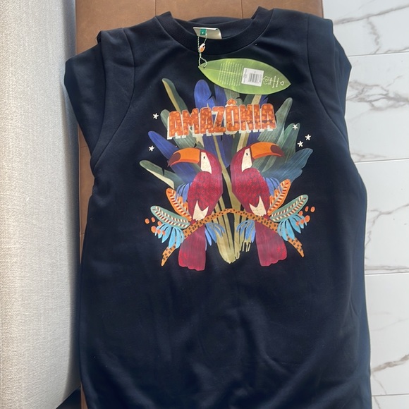 FARM RIO ‼️‼️Black Amazonia Sweater Dress NWT - Picture 7 of 14